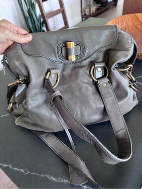 Yves Saint Laurent YSL Gray Leather Shoulder Bag | Authentic | Made in Italy
